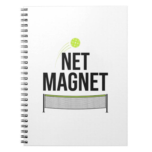 Rolig Pickleball Net Magnet Anteckningsbok (Framsidan)