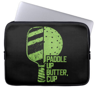 Rolig Pickleball-paddle Upp Smörkopp Laptop Fodral