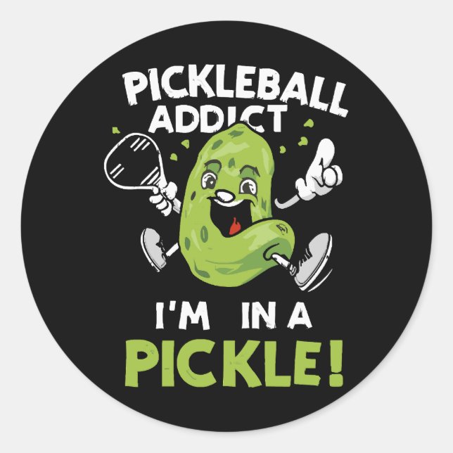 Rolig-Pickleball Runt Klistermärke (Framsida)