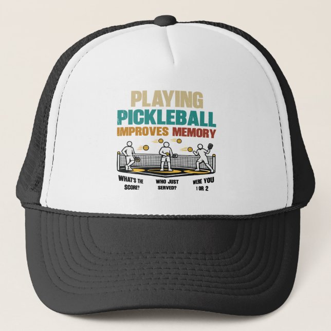 Rolig Pickleball-spel Förbättrar Minnet Presentidé Keps (Framsida)