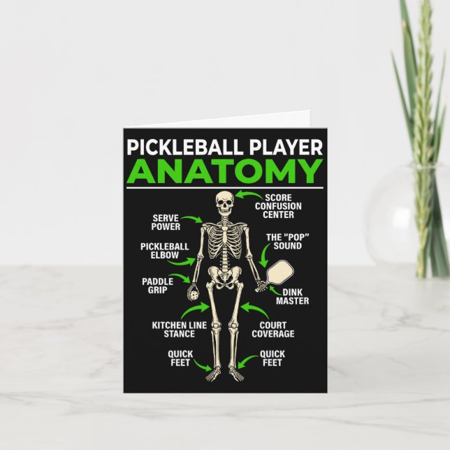 Rolig pickleball-spelare anatomi dink pickle boll kort (Framsida)