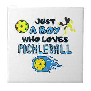 Rolig Pickleball-spelare Bara En Pojke Som älskar  Kakelplatta