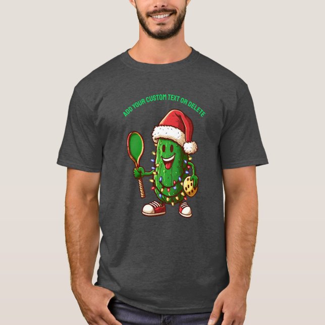 Rolig Pickleball-spelare Tomte Picklepresent T Shirt (Framsida)