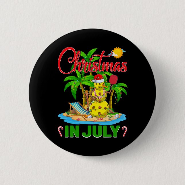 Rolig Pickleball Tomtehatt Hawaiiansk Jul i J Knapp (Framsida)