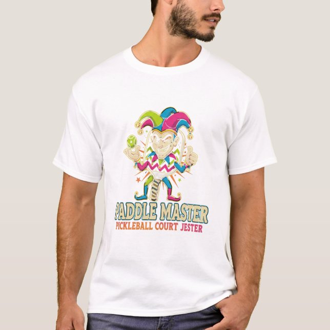 Rolig Pickleball Tröja Retro Paddle Jester Humor T (Framsida)