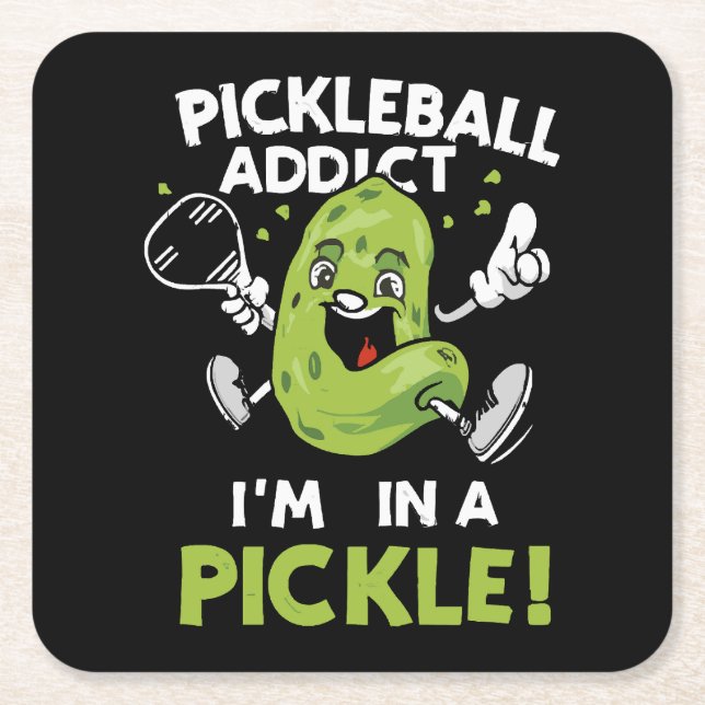 Rolig-Pickleball Underlägg Papper Kvadrat (Framsidan)