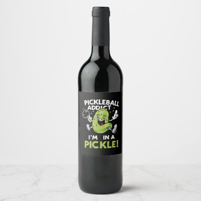 Rolig-Pickleball Vinflaska Etikett (Framsida)