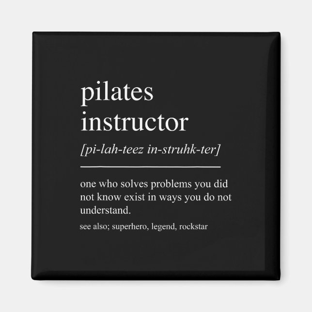 Rolig Pilates Instruktör Definition Pilates Lärar Magnet (Framsidan)