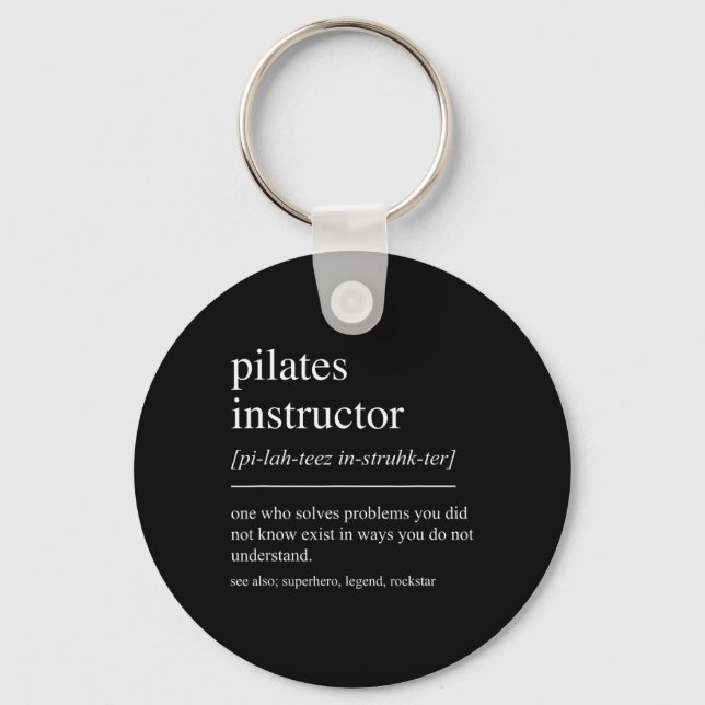Rolig Pilates Instruktör Definition Pilates Lärar Nyckelring (Framsida)