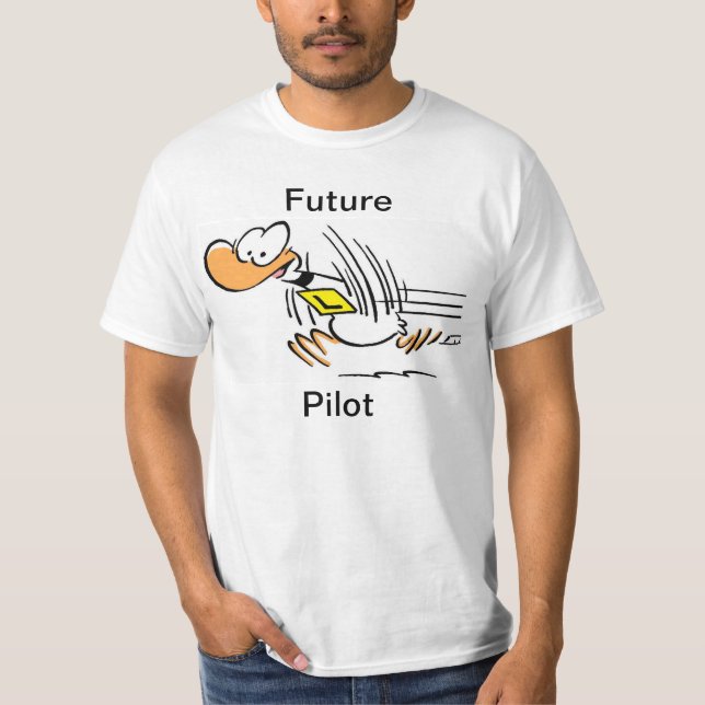 Rolig pilot- flygtecknadskjorta tee shirt (Framsida)