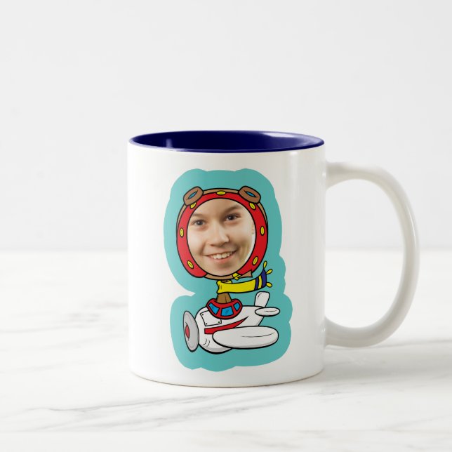 Rolig pilot- fotoansiktemall Två-Tonad mugg (Höger)
