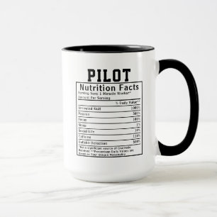 Rolig Pilot Näringsfakta Flygbolag Kapten Present Mugg