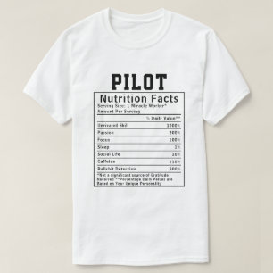 Rolig Pilot Näringsfakta Flygbolag Kapten Present T Shirt