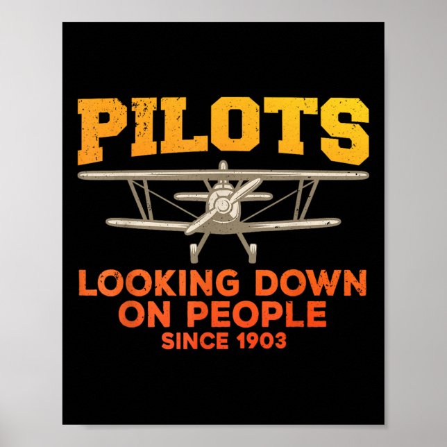 Rolig pilotdesign för män kvinnor flyg flygplan poster (Framsidan)