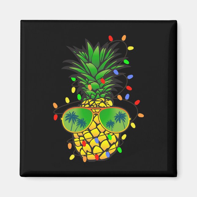 Rolig Pineapple Julgran Sommarjul Magnet (Framsidan)