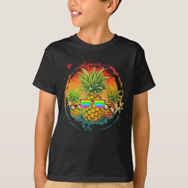 Rolig Pineapple Sommarstämning T Shirt (Framsida)