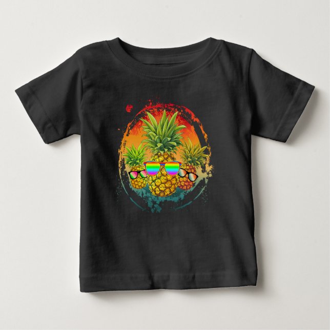 Rolig Pineapple Sommarstämning T Shirt (Framsida)