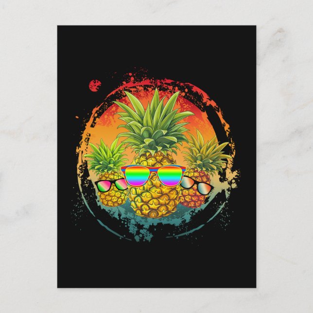 Rolig Pineapple Sommarstämning Vykort (Framsida)