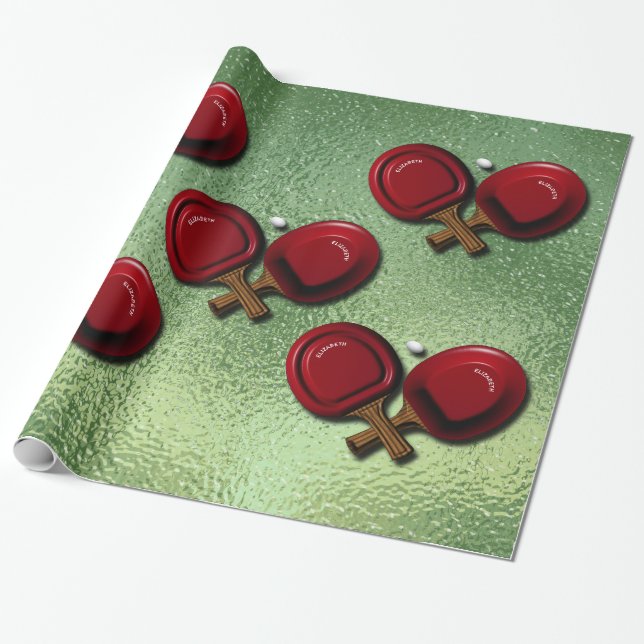 Rolig PingPong bordtennis paddlar med oval boll Presentpapper (Utrullad)