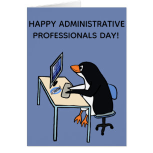 Rolig pingvin. Administrativa professionell Hälsningskort