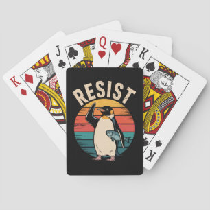 Rolig pingvin motstår protest mot tariffer casinokort