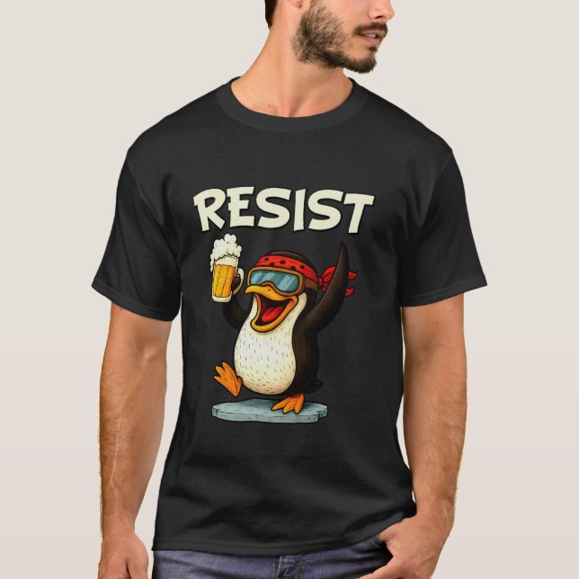 Rolig Pingvin Motstår T Shirt (Framsida)