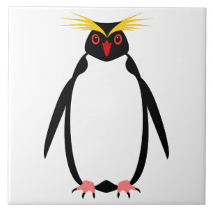 Rolig pingvin rockhopper eller macaroni kakelplatta