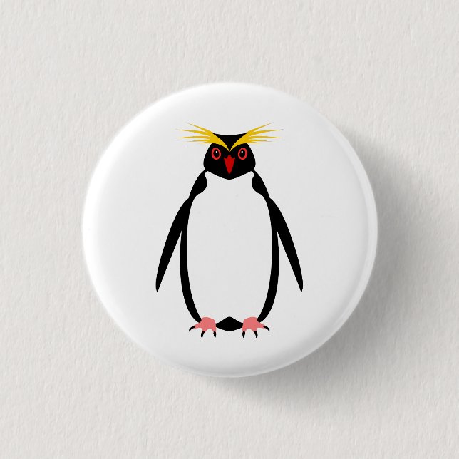 Rolig pingvin rockhopper eller macaroni knapp (Framsida)