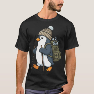 Rolig Pingvin Vandring Söt T Shirt