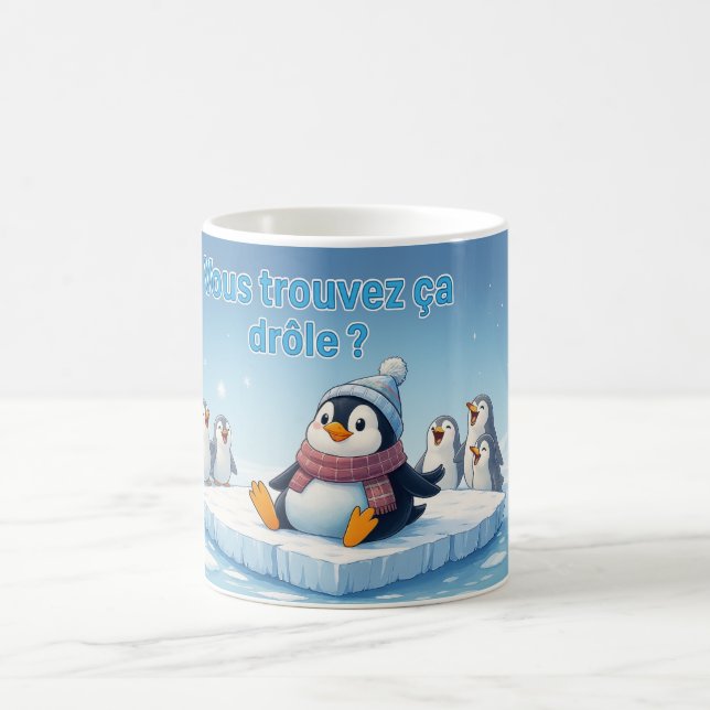 Rolig pingvinögonblick kaffemugg (Center)
