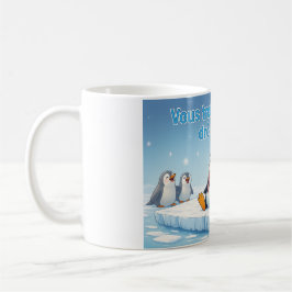 Rolig pingvinögonblick kaffemugg