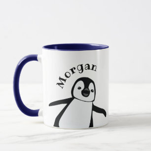 Rolig pingvinsnamnspersonaliserad mugg