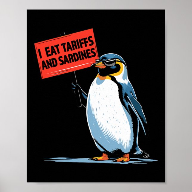 Rolig pingvintull straff I äter tullavgifter och s Poster (Framsidan)