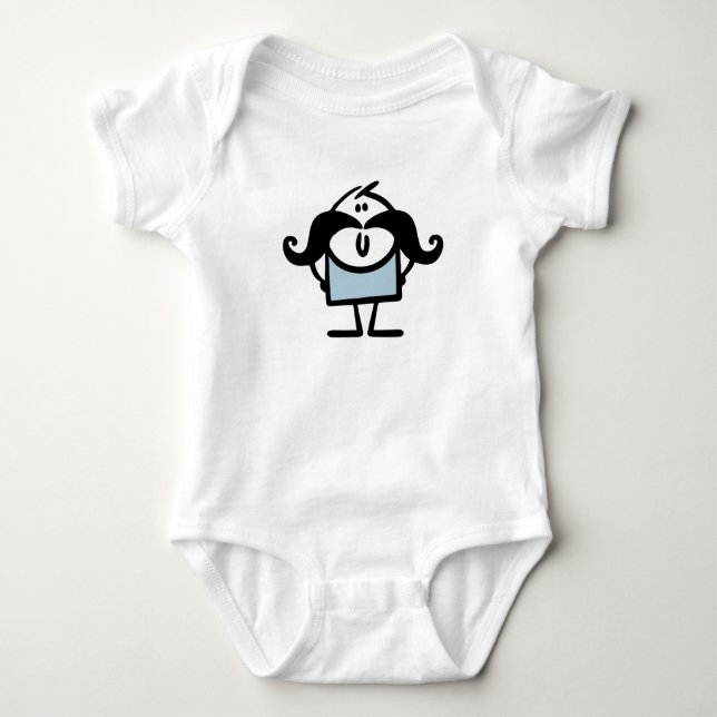 Rolig pinne man med mustascher t shirt (Framsida)