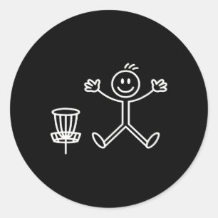 Rolig Pinne Person Frisbee Golf Spelare Disc Golf Runt Klistermärke