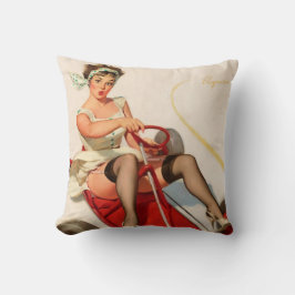 Rolig pinupflicka kudde
