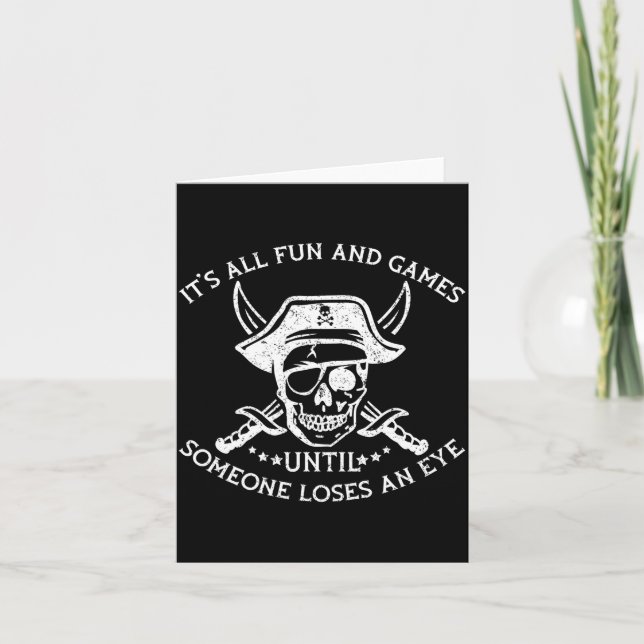 Rolig pirat humor citat korsben design kort (Framsida)