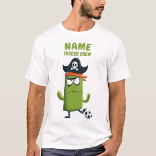 Rolig Pirat Kaktus Fotbollslag   Anpassad Sport T Shirt