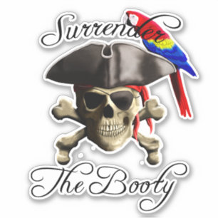 Rolig piratkapitulation bootyn klistermärken