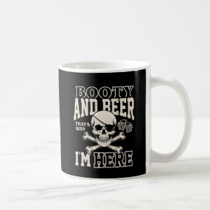 Rolig Piratskatt & Ölbjörn Dödskalle Korsben Kaffemugg