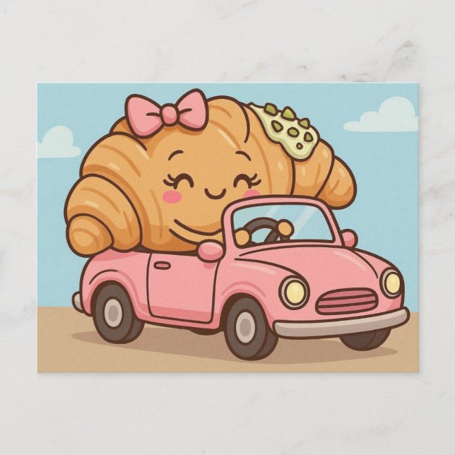 Rolig pistaschcroissant  vykort (Framsida)