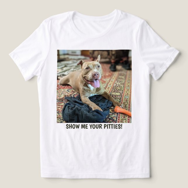 Rolig Pit Bull Mamma  T Shirt (Design Framsida)