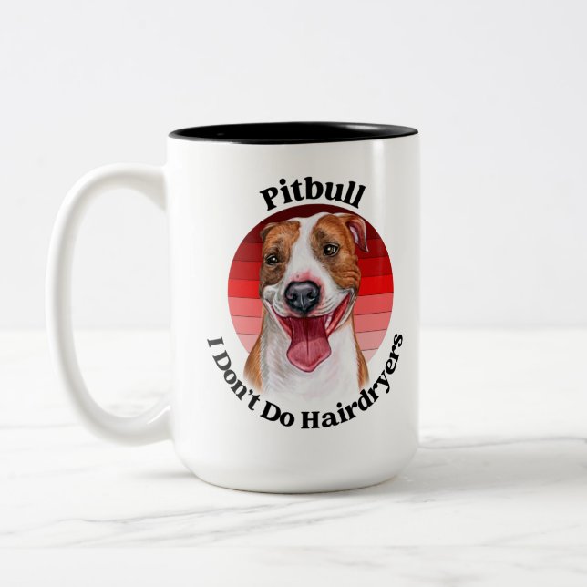Rolig Pitbull-citat Tvåtons Kaffemugg (Vänster)