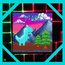 Rolig Pixel-gammal Spelares Pixelartad- Dinosaurie