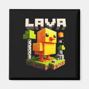 Rolig Pixel Kyckling Spelare Humor Meme  Magnet