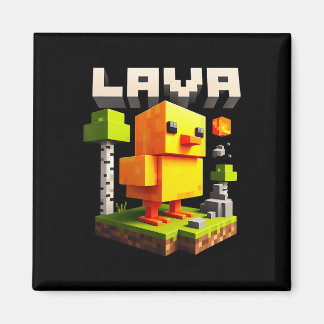 Rolig Pixel Kyckling Spelare Humor Meme  Magnet