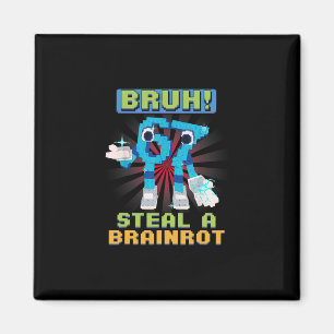 Rolig Pixel Meme Bruh 67 Stjäl En Brainrot  Magnet