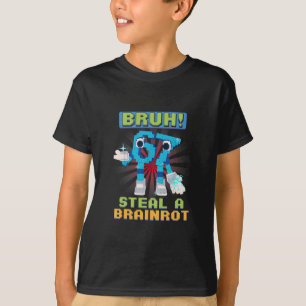 Rolig Pixel Meme Bruh 67 Stjäl En Brainrot  T Shirt