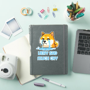 Rolig pixelart Shiba Inu hund meme Klistermärken