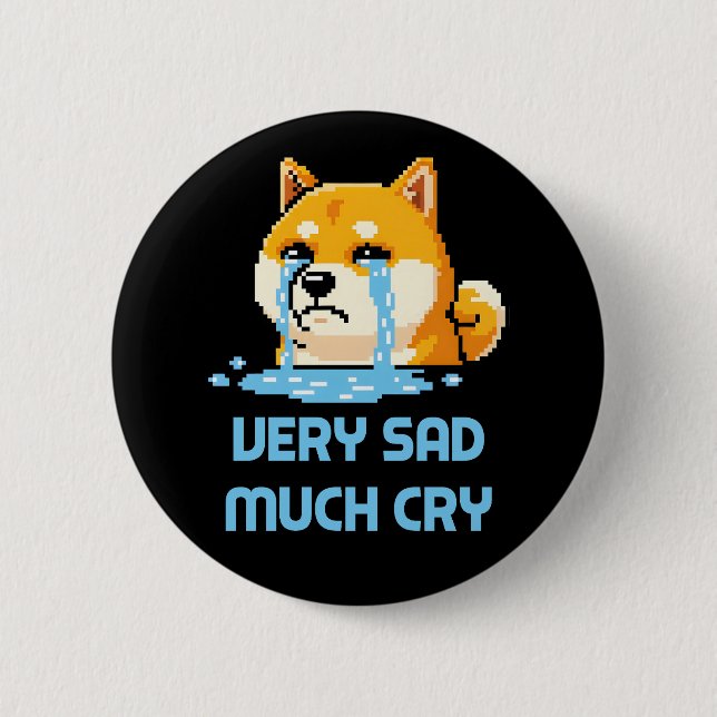 Rolig pixelart Shiba Inu hund meme Knapp (Framsida)